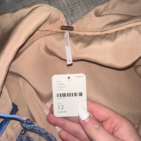 Free People Blue and Tan Lace Dress - Picture 2 of 4